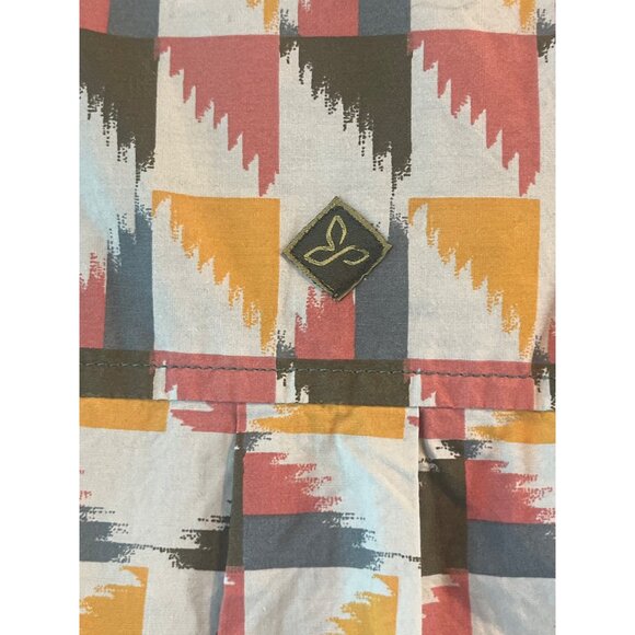 Prana PeacePath Abstract Woven Camp Shirt Mens Organic Cotton Button-Up Shirt Wi - Picture 11 of 11